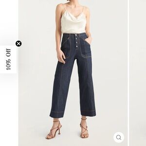 Cinq à Sept Benji Navy Wide-Leg Jeans